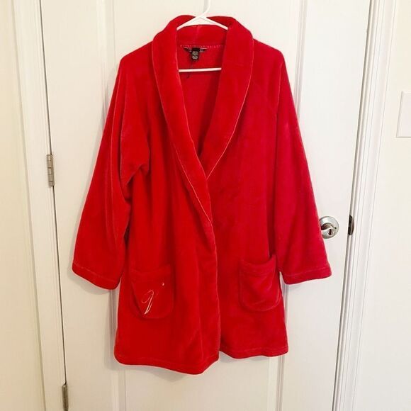 Victoria’s Secret Red plush fuzzy robe size M / L - Picture 1 of 9